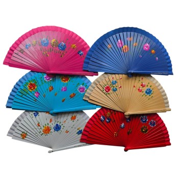 Bambu Çift Taraflı Yelpaze Karışık Renkler 12'li Paket