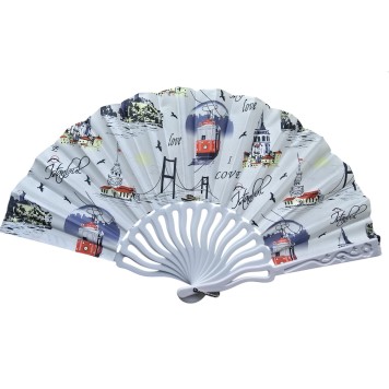 Plastik Kumaş Yelpaze 12'li İSTANBUL