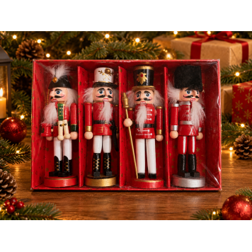 Kurşun Asker Ahşap Dekoratif Eşya (4’lü Set-12.5/13cm)