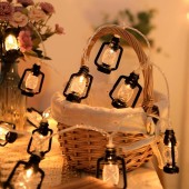 5m 20 Led Fişli 8 Kademeli Gün Işığı Ramazan Kandili(siyahlı model)Led Işık MZ6200-272