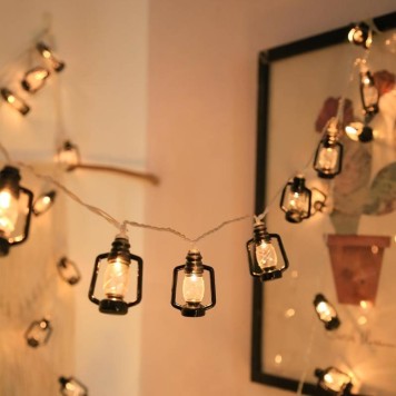 5m 20 Led Fişli 8 Kademeli Gün Işığı Ramazan Kandili(siyahlı model)Led Işık MZ6200-272-1