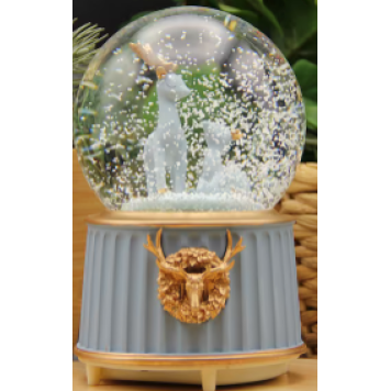 Mavi-Yeşil Geyik Kar Küresi Orta Boy-1
