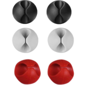 Yapışkanlı Kablo Sabitleyici Düzenleyici 6'lı Paket (2 Beyaz-2 Kırmızı-2 Siyah) MZ2023-38