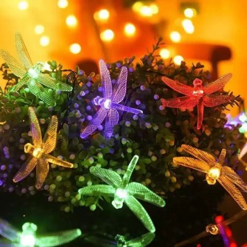 7m 30 Led Yusufçuk Kuşu 8 Fonksiyonlu Solar Panelli-RGB