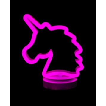 Neon Işıklı Unicorn Masa Gece Lambası Pil+Usb