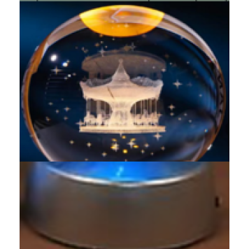 ATLI KARINCA Plastik altlıklı Işıklı Cam Küre