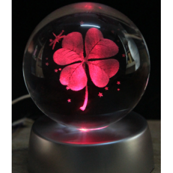 YONCA Plastik altlıklı Işıklı Cam Küre 6cm