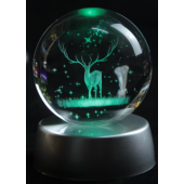 GEYİK Plastik altlıklı Işıklı Cam Küre 6cm