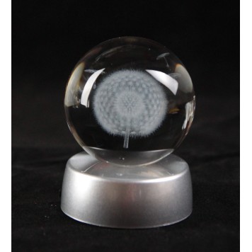 KARAHİNDİBA Plastik altlıklı Işıklı Cam Küre 6cm