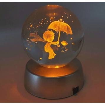 KÜÇÜK PRENS Plastik altlıklı Işıklı Cam Küre