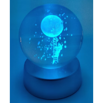 Merdiven Astronot Plastik altlıklı Işıklı Cam Küre