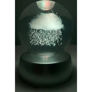 BULUT Plastik altlıklı Işıklı Cam Küre