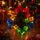 4 Metre 20 Led Pilli 2 Kademeli Hediye Kutusu Yılbaşı Ağacı Süsü Led Işık MZ-2