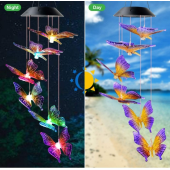 Solar Led Işıklı Kelebekli Bahçe Dekoru 6 Ledli,Renkli Işık