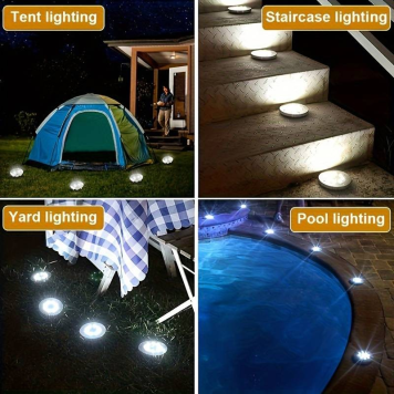 4'lü Solar Panelli Kazıklı Bahçe Aydınlatması-4