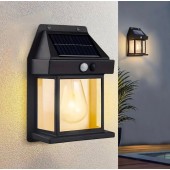 Güneş Enerjili Solar Duvar Lambası Rustik Ampul-Gün Işığı MZ-800