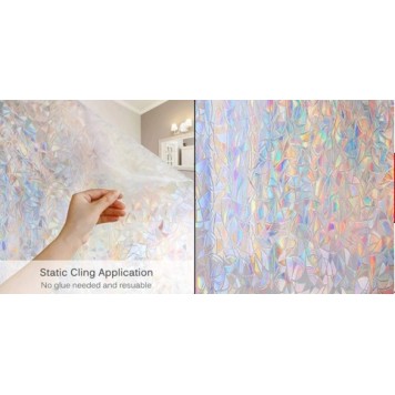 Şeffaf Gökkuşağı Cam Folyo 60cm*300cm