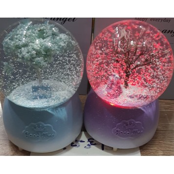 Işıklı Müzikli Püskürtmeli Kar Küresi Büyük Boy