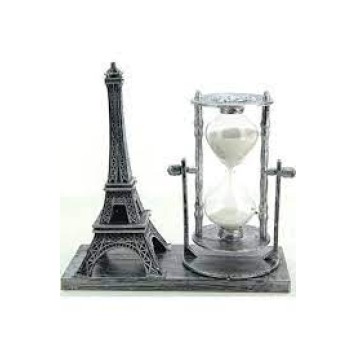 Dekoratif Eyfel Kulesi Kum Saati Gümüş