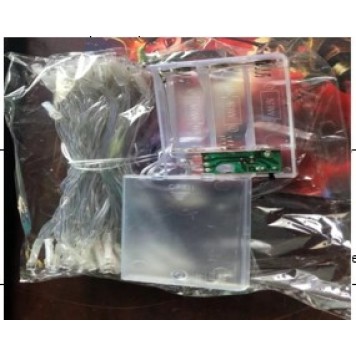 10m 60 Led Gün ışığı 2 Kademeli Şeffaf Kablo Pilli MZ-33-1