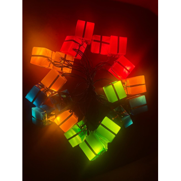 4 Metre 20 Led Pilli 2 Kademeli Hediye Kutusu Yılbaşı Ağacı Süsü Led Işık MZ-2