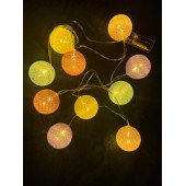 2m 10'lu Işıklı Renkli Top Dekoratif Süs Pilli MZ-312