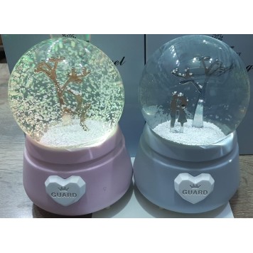 Metal Sevgililer Kar Küresi Büyük Boy