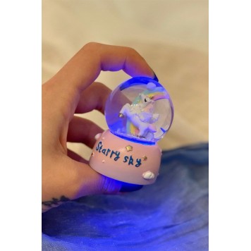 Unicorn Starry Sky Işıklı Mini Kar Küresi-2