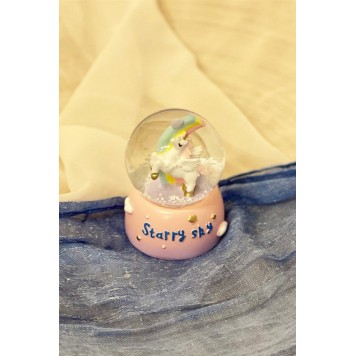 Unicorn Starry Sky Işıklı Mini Kar Küresi-3