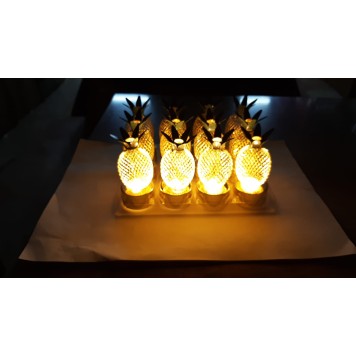 LED Ananas Lamba 12'li paket Alt Kısmı Gold renk