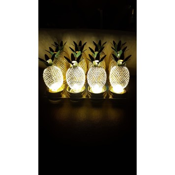 LED Ananas Lamba 12'li paket Alt Kısmı Gold renk-1