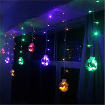 Küre Toplu Renkli Perde Led Işık MZ6200-246