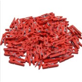 100'lü Kırmızı Ahşap Mandal 2.5cm (10'lu Paket-1000 Adet)