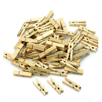 100'lü  Ahşap Mandal 2.5cm (10'lu Paket-1000 Adet)