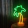 Neon Palmiye Masa Gece Lambası Pil+Usb
