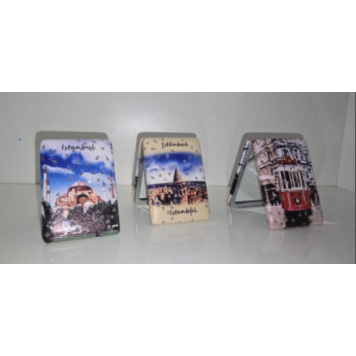 12'li Büyüteçli Dikdörtgen Cep Aynası MZ-119-1