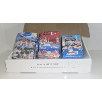 12'li Büyüteçli Dikdörtgen Cep Aynası MZ-120