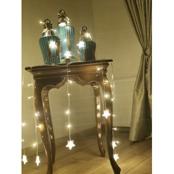 Yıldız 4m 96 Led 19 Saçak 40-50-60cm Gün Işığı yıldız boyutu:7cm-1