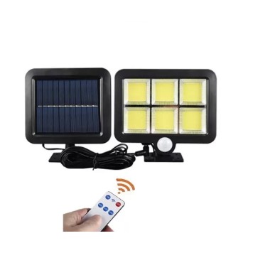 120 Cob Led Solar Panelli 3 Modlu Duvar Lambası Uzaktan Kumandalı MZ-302K
