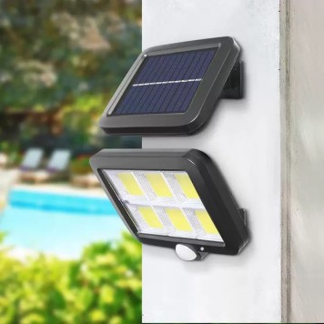 120 Cob Led Solar Panelli 3 Modlu Duvar Lambası Uzaktan Kumandalı MZ-302K-2