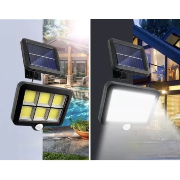 120 Cob Led Solar Panelli 3 Modlu Duvar Lambası Uzaktan Kumandalı MZ-302K-1